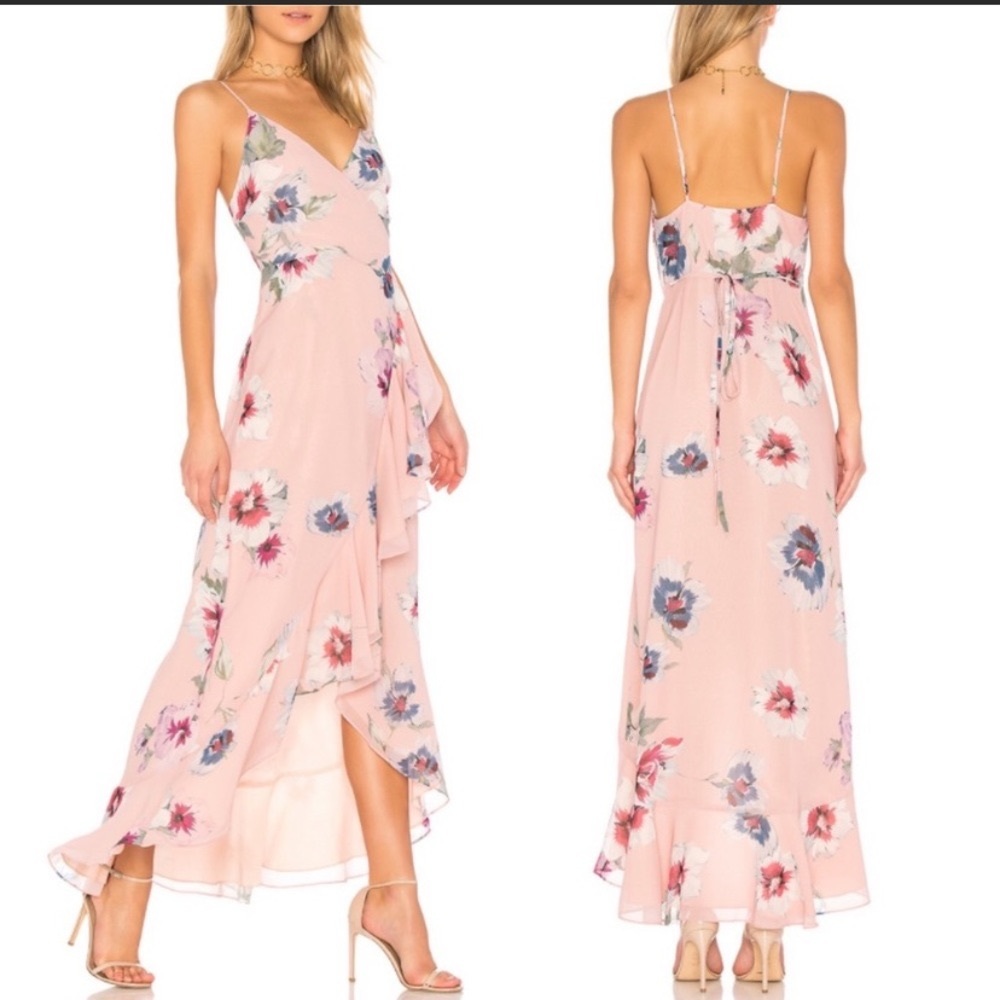 Yumi Kim Cross Roads Maxi Dress in Forget Me Not Blush